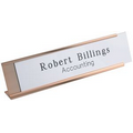Silver Desk Name Plate - Aluminum Engraved Sign (1 1/2"x8")